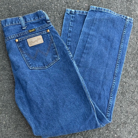 Wrangler 936DSD‎ Blue Demin Jeans Dark Wash Men Size 33x31 Cowboy Boot Cut - Picture 8 of 10